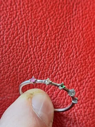 Antiguo Anillo de plata con piedras de colores