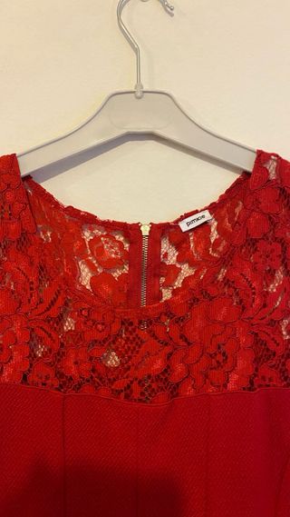Vestido rojo Pimkie con encaje