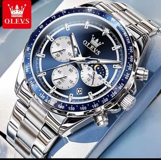 Reloj OLEVS Hombre Cronógrafo Azul Plateado