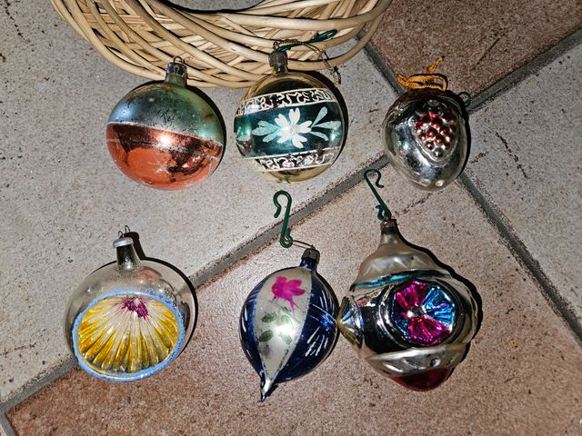 Palle Natale Vetro Soffiato Vintage