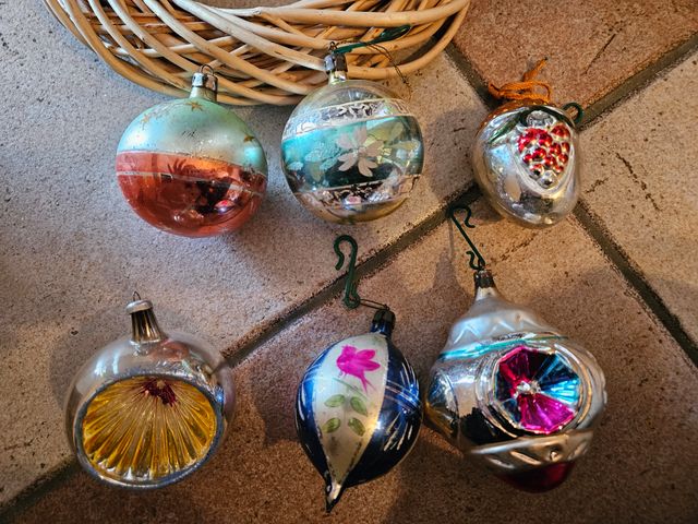 Palle Natale Vetro Soffiato Vintage