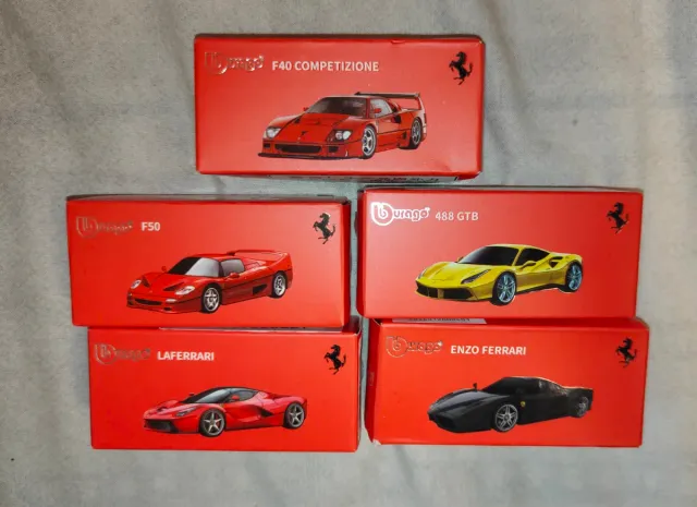 Lotto Auto Burago Ferrari 1/64