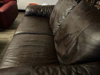 Sofá 3 plazas piel marrón Ikea