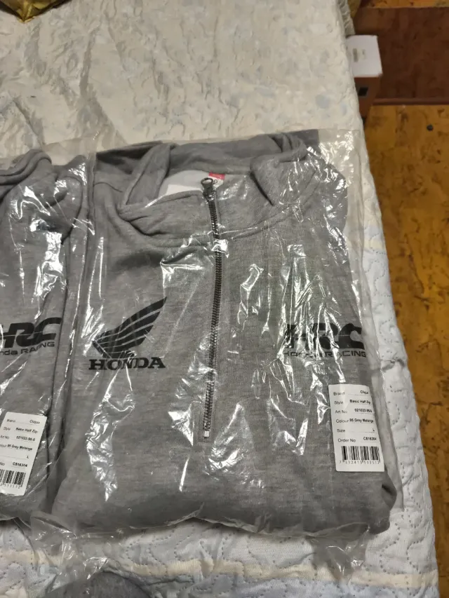 Felpa Honda HRC grigia con zip media taglia L