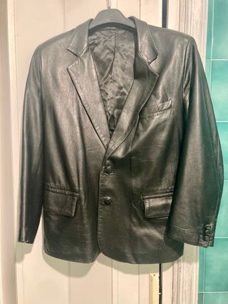 Giacca in pelle nera vintage