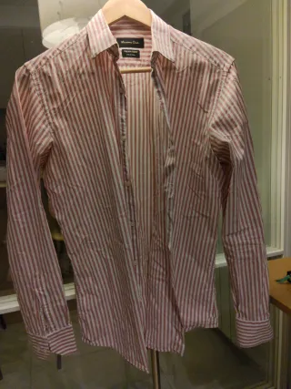 Camisa Massimo Dutti Rayas Rosas Talla M