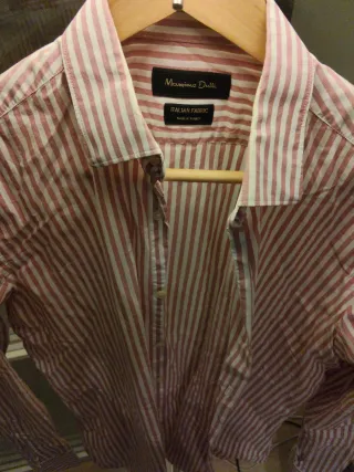 Camisa Massimo Dutti Rayas Rosas Talla M