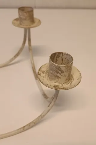 Candelabro/Porta velas de hierro forjado