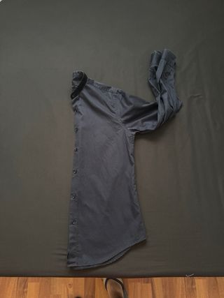 Camisa Zara azul cuello mao