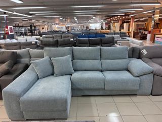 Sofá Chaiselongue Gris Deslizante Nuevo