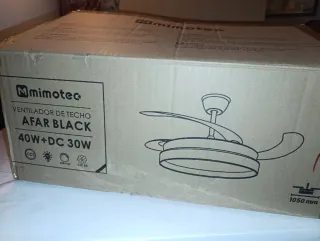 Lámpara Ventilador Techo LED Negra