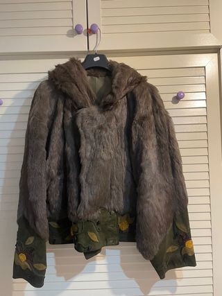Abrigo de conejo y piel