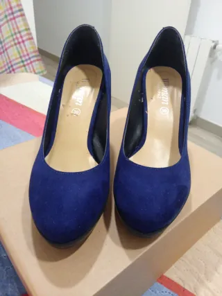 Zapatos Tonyman Tacon Azul Talla 39