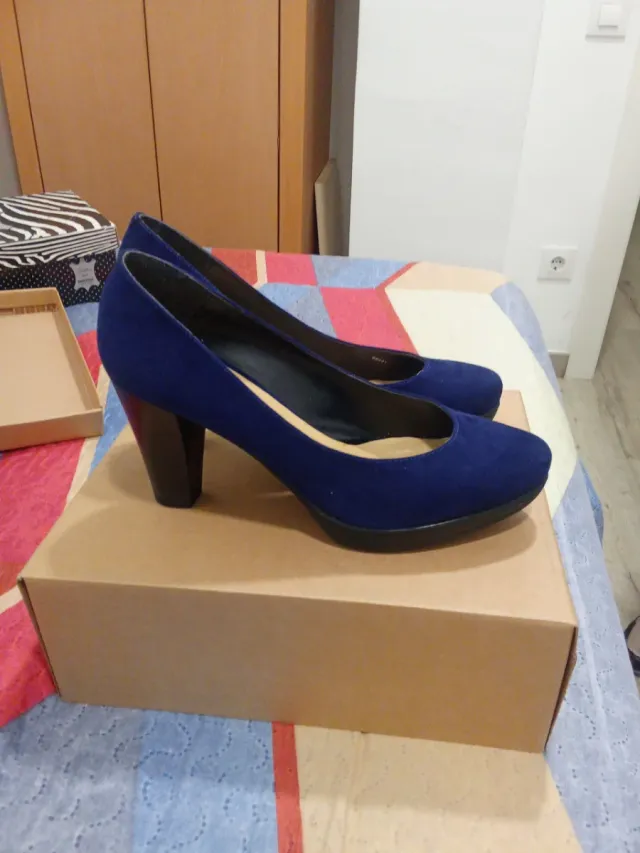 Zapatos Tonyman Tacon Azul Talla 39