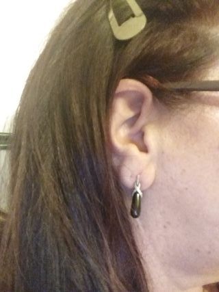 Conjunto Plata y Obsidiana: Pendientes y Colgante