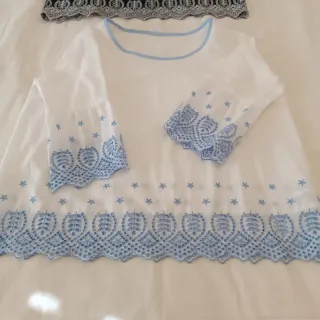 2 Blusas Algodón Bordadas Talla L