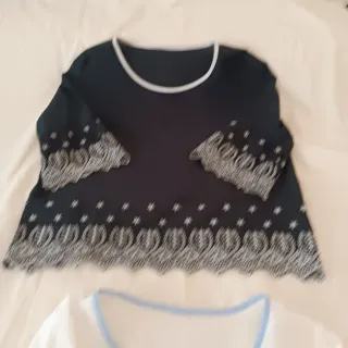 2 Blusas Algodón Bordadas Talla L