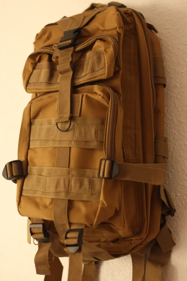 Mochila Táctica Beige/Marrón.