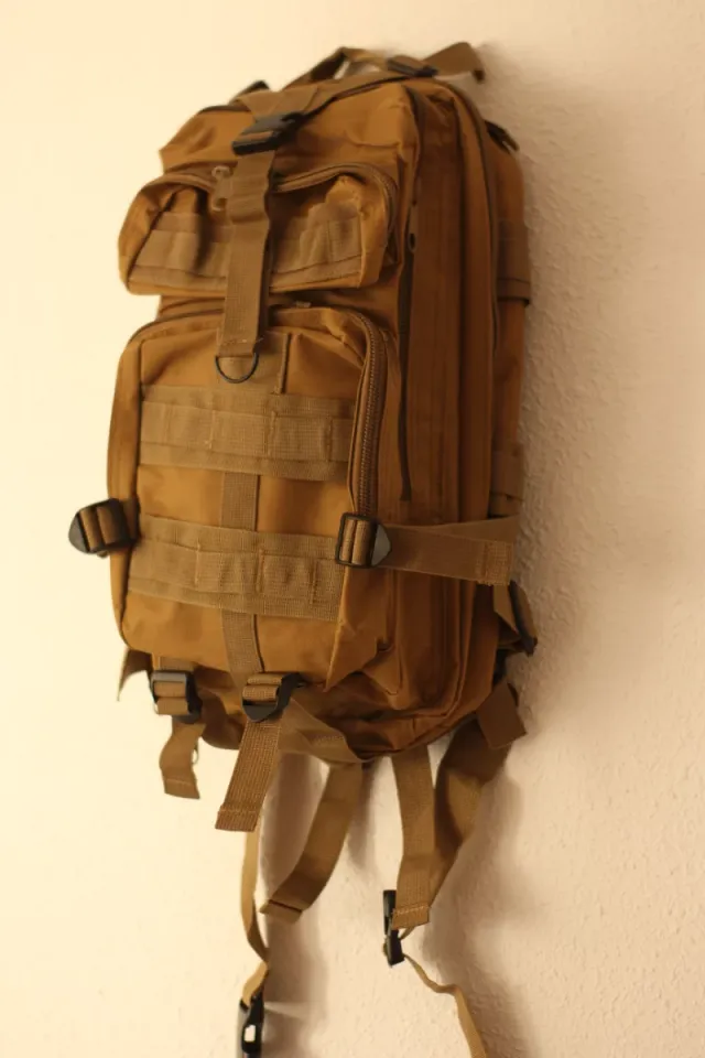Mochila Táctica Beige/Marrón.