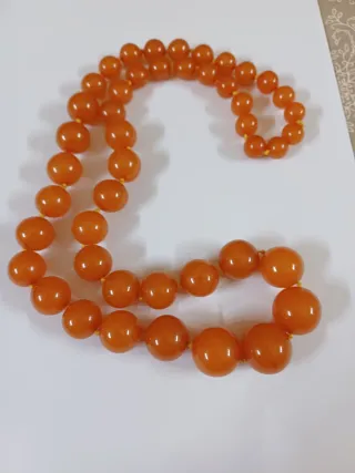 Collana simil ambra marrone/arancio