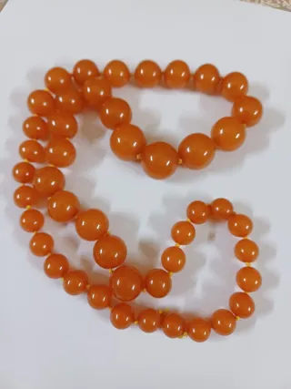 Collana simil ambra marrone/arancio