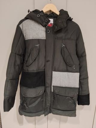 Parka desigual Gris y negro