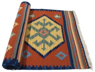198x69 CM Autentico KILIM India Nuovo (farah1970)