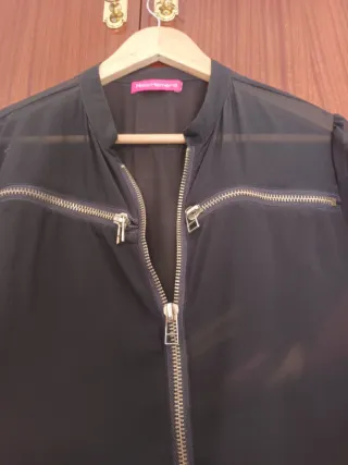 Camisa Mella Hemero Negra con Cremalleras