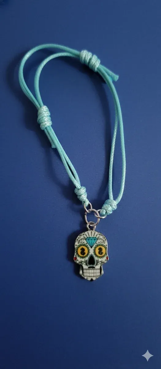 Pulsera Calavera Mexicana Azul