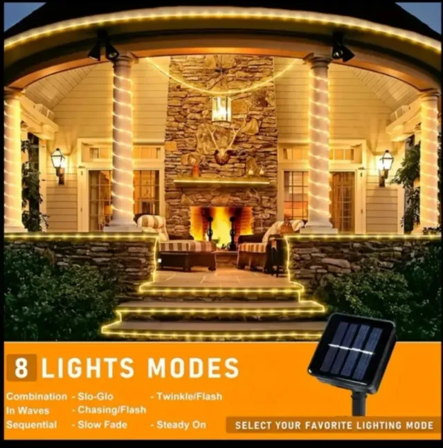 Guirnalda Solar LED 200 Luces Navidad