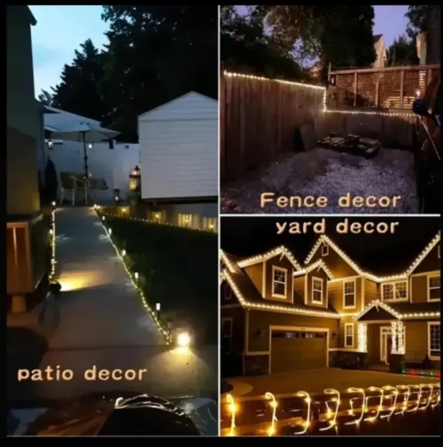 Guirnalda Solar LED 200 Luces Navidad