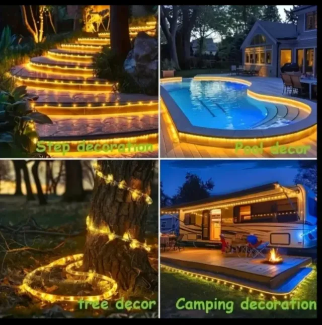 Guirnalda Solar LED 200 Luces Navidad