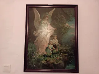 Cuadro vintage ángel y niños