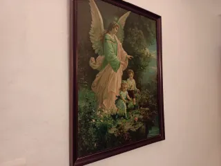 Cuadro vintage ángel y niños