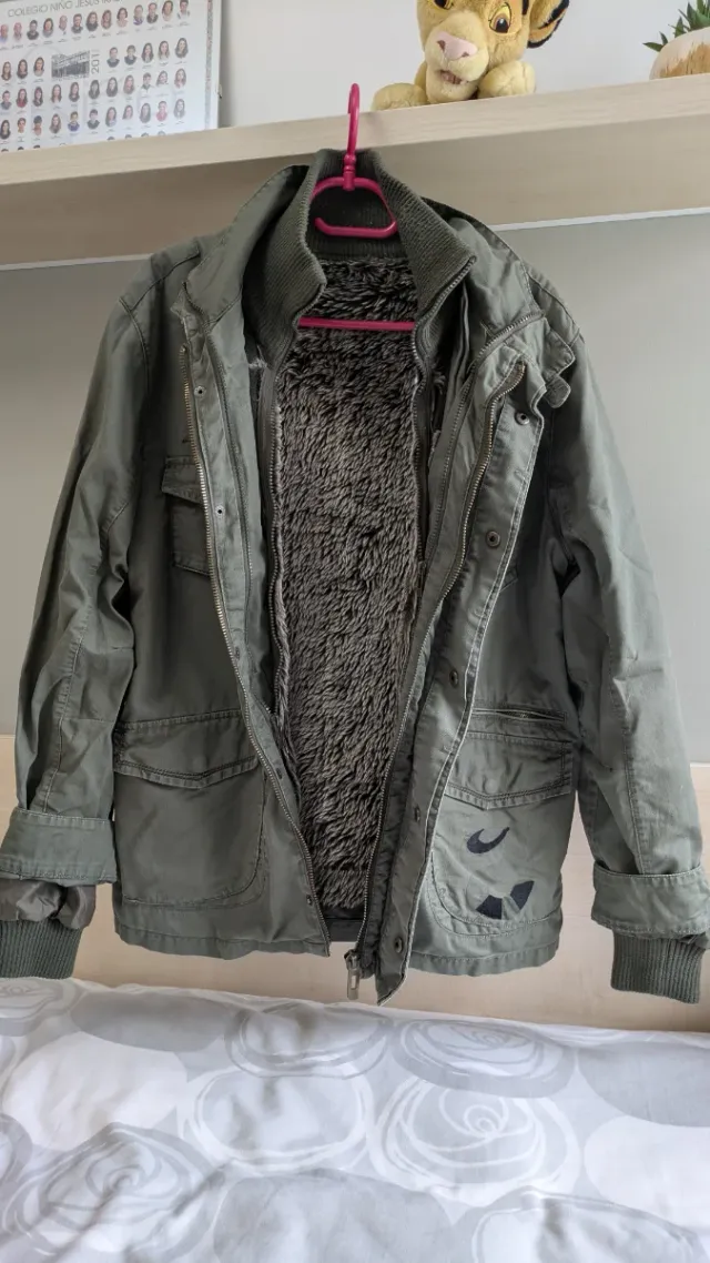 Cazadora hombre verde forro pelo