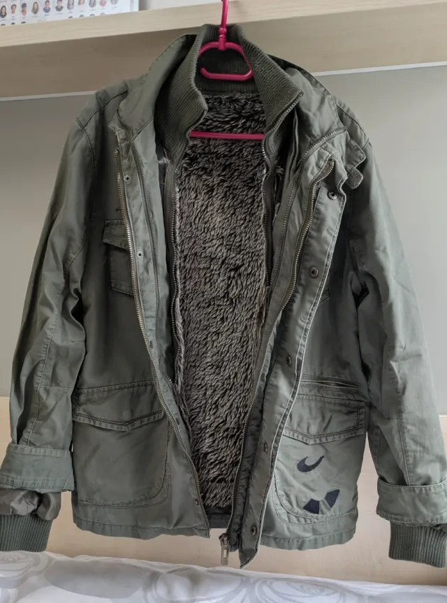 Cazadora hombre verde forro pelo