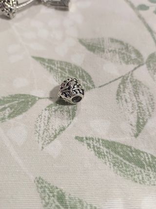 Charm de plata Corazón Flores Pajarito