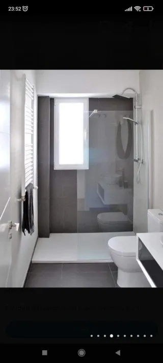 Instalación de mampara, cambio de plata de ducha..