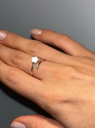 Anillo Plata 925 Esmeralda Natural Colombiana