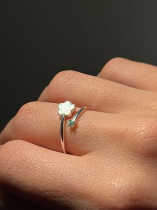 Anillo Plata 925 Esmeralda Natural Colombiana