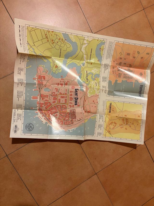 mappa cartacea del videogioco rdr2