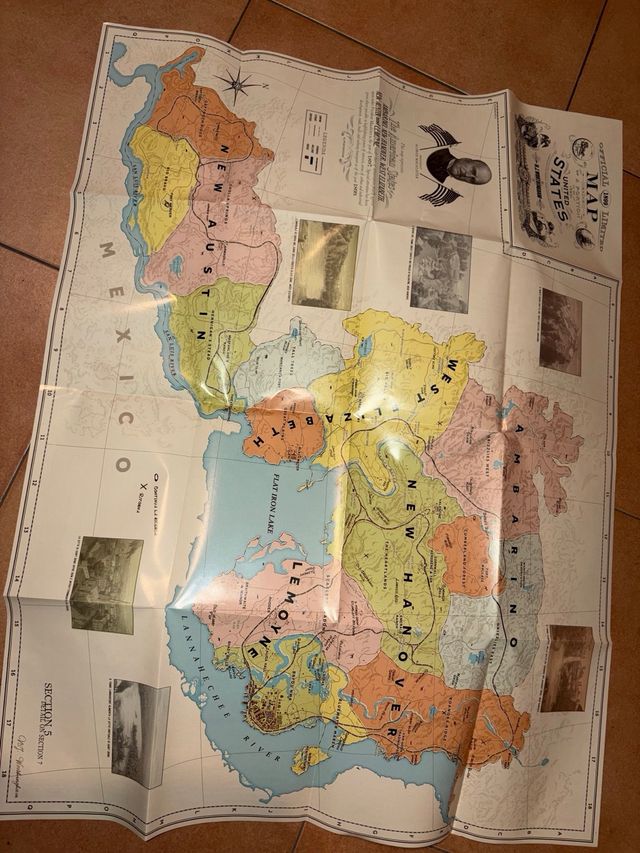 mappa cartacea del videogioco rdr2