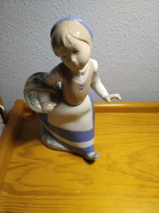 Figura Lladro Niña Cesta Azul