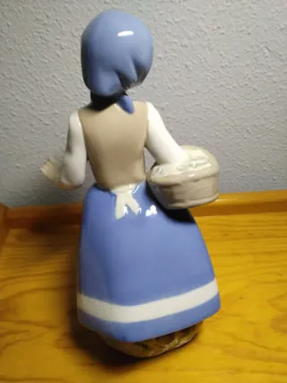 Figura Lladro Niña Cesta Azul