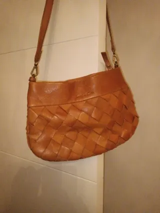 Bolso Southem cotton tejido cuero marrón