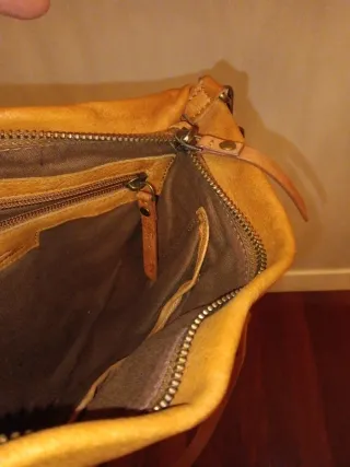 Bolso Southem cotton tejido cuero marrón