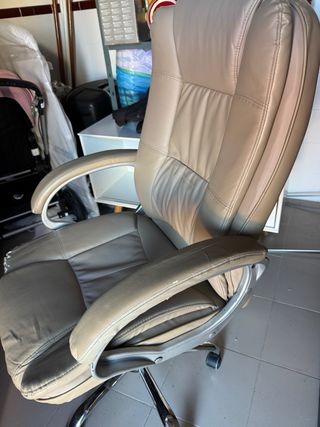 Silla de escritorio beige/gris