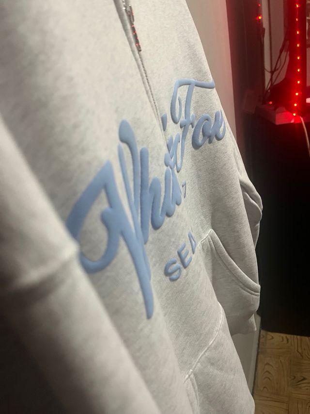 Sudadera White Fox Gris y Azul Talla s