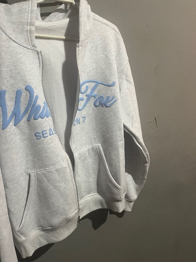 Sudadera White Fox Gris y Azul Talla s