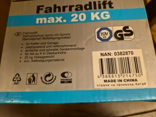 Sollevatore bicicletta max 20 kg